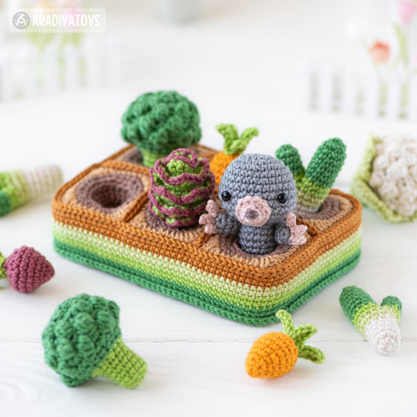 5-in-1 vegetable patch crochet pattern amigurumi