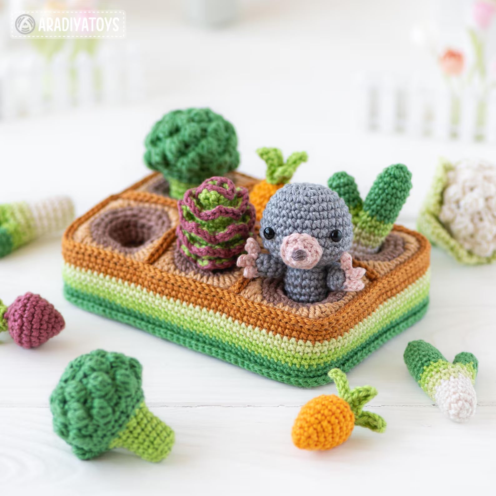 5-in-1 vegetable patch crochet pattern amigurumi