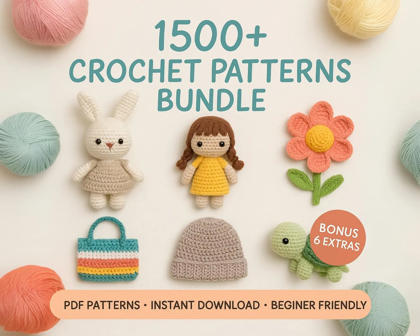 5000+ Crochet Patterns Bundle: Amigurumi, Clothes, Bags, Plushies (Instant Digital Download)