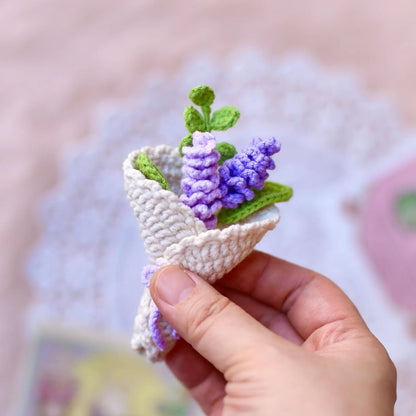 5 MIni Flower Bouquet PDF Patterns|Beginner-Friendly Gift Idea for housewarming Christmas, Birthday, Teacher|Bag Charm or Keychain Project