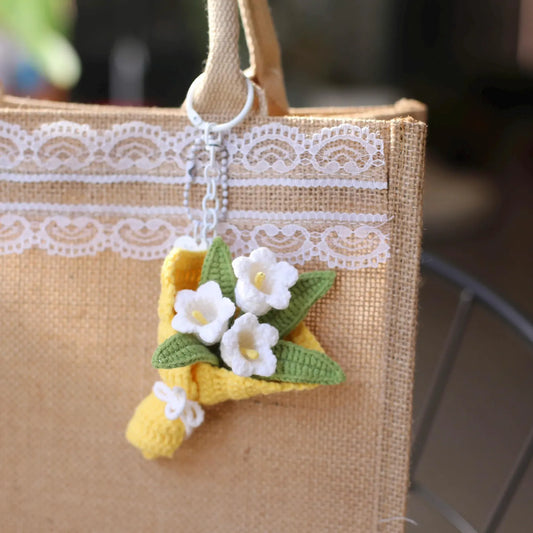 5 MIni Flower Bouquet PDF Patterns|Beginner-Friendly Gift Idea for housewarming Christmas, Birthday, Teacher|Bag Charm or Keychain Project