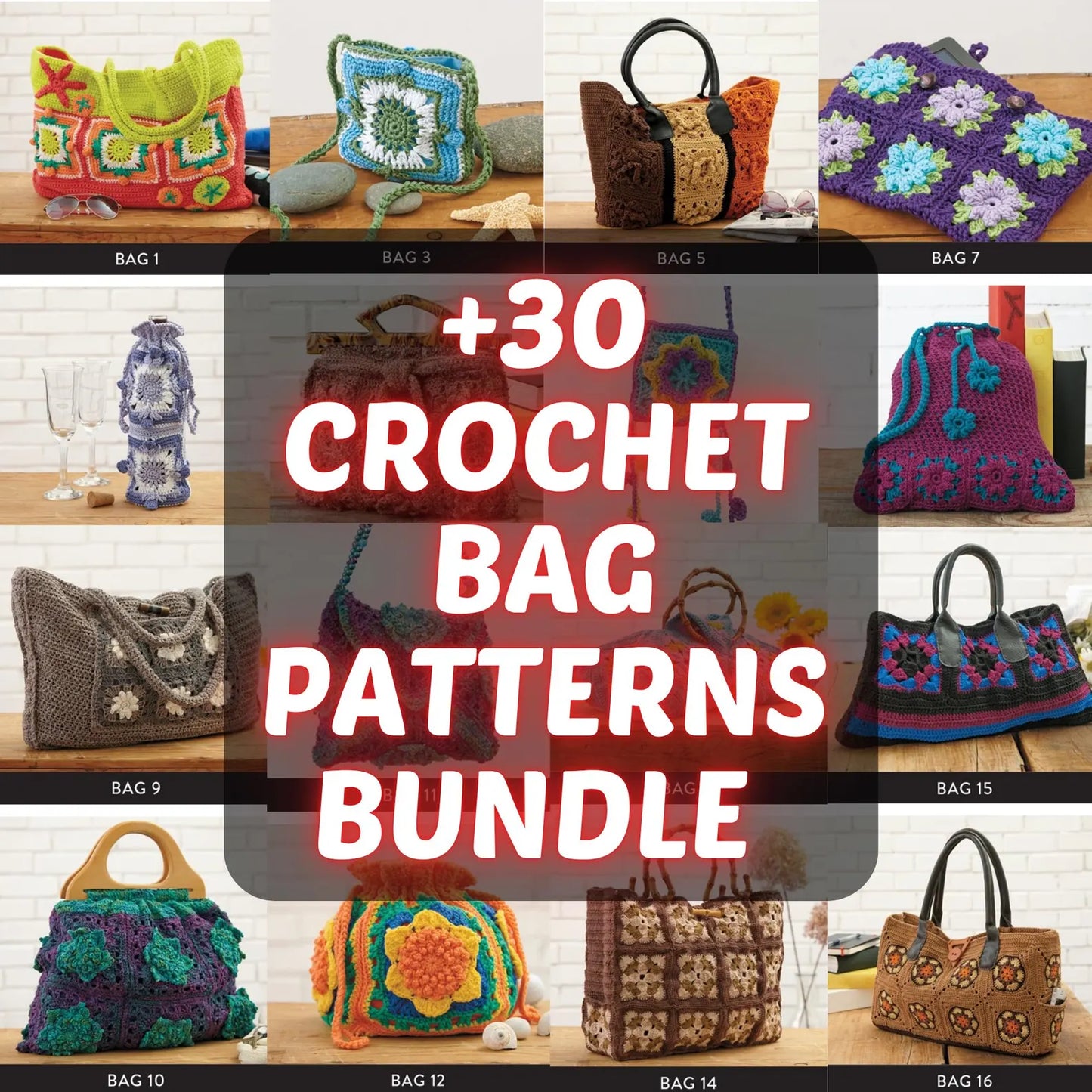 1500+ Amigurumi Crochet Patterns Bundle PDF, No Sew Cat Loaf, Easy Granny Square, DIY Ideas, Flower Keychain, Animal Designs