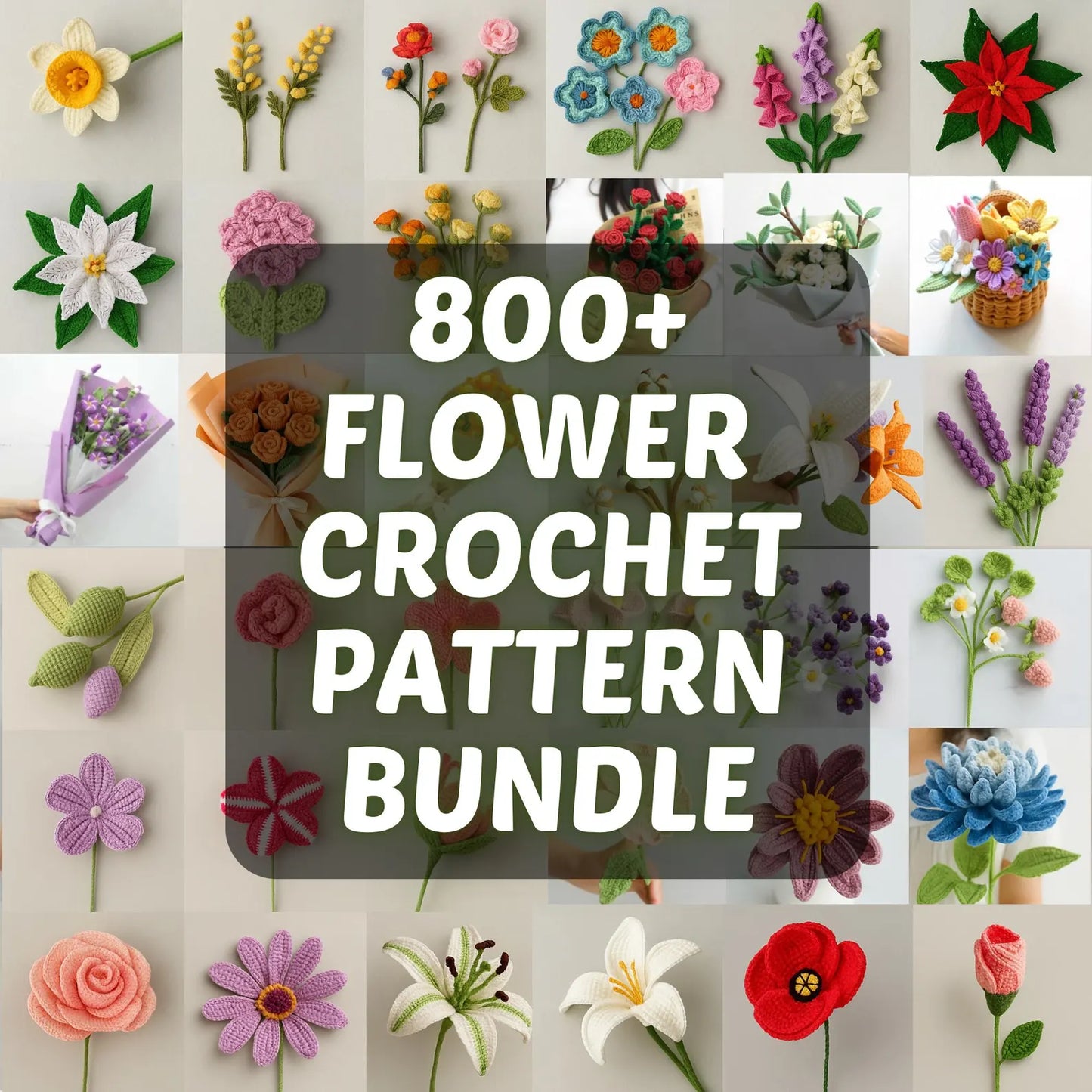 1500+ Amigurumi Crochet Patterns Bundle PDF, No Sew Cat Loaf, Easy Granny Square, DIY Ideas, Flower Keychain, Animal Designs
